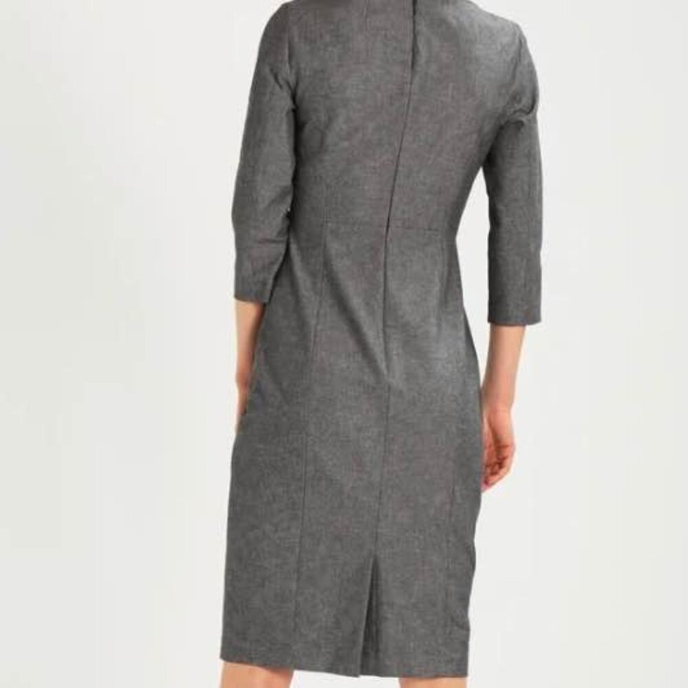 Banana Republic Gray Structured Corpcore Minimalist Sheath Luxe Dress [size 10] - Picture 5 of 10